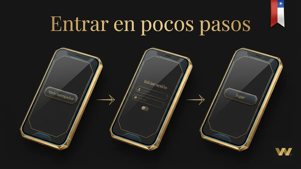 Secuencia de pantallas para entrar a W88 desde el celular con o sin instalación