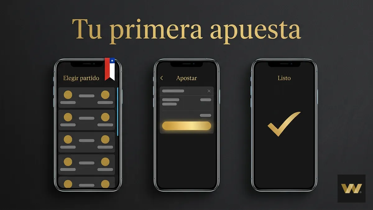 Primera apuesta desde el celular en W88 Chile: tres pantallas en secuencia