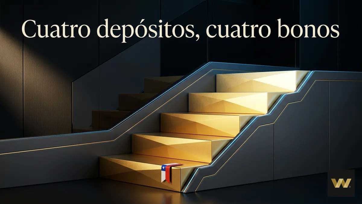 Escalera de los cuatro depósitos del paquete de bienvenida de casino de W88